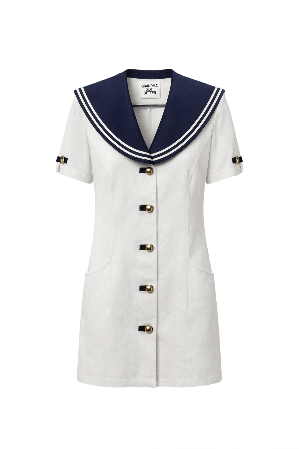 1930s White Cotton Dress - Front View
