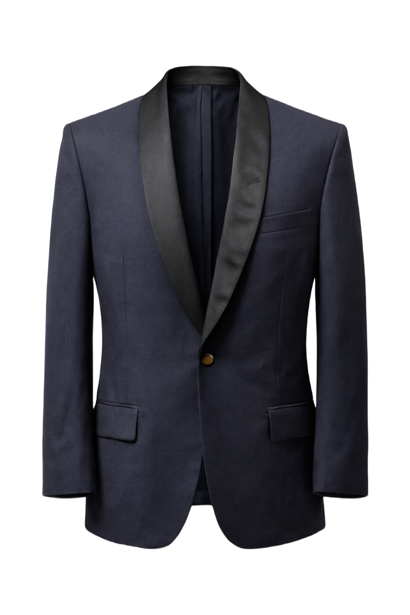 1930s Navy Blue Wool Blend Blazer - Front View