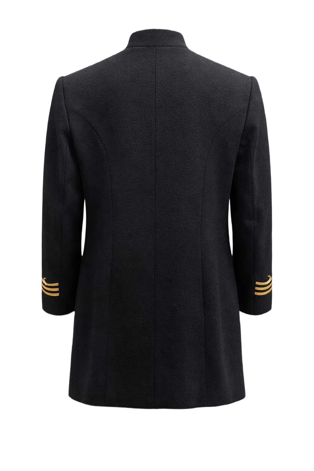 1990s Black Wool Coat - Back View