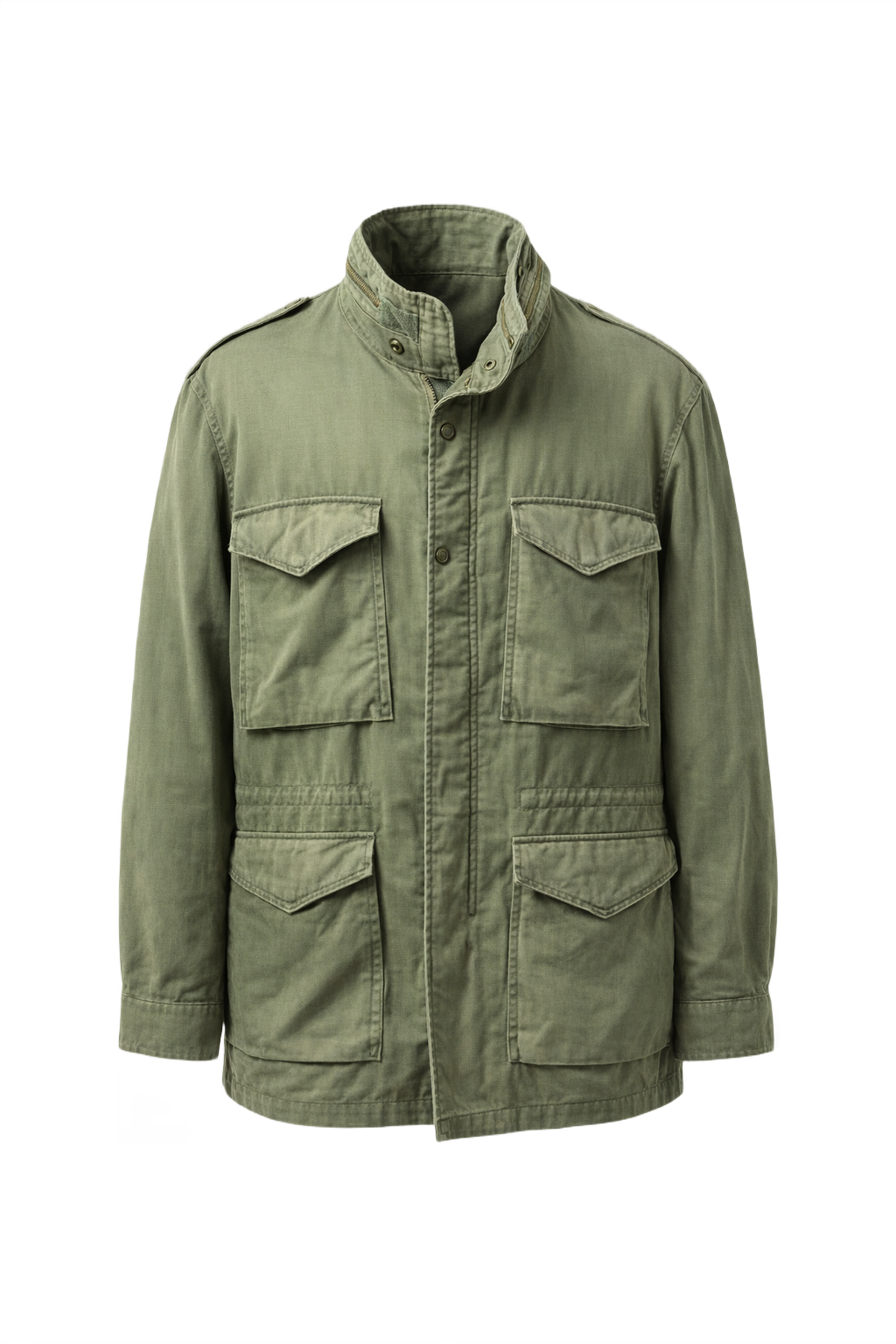 1940s Olive Drab Cotton Jacket - Front View