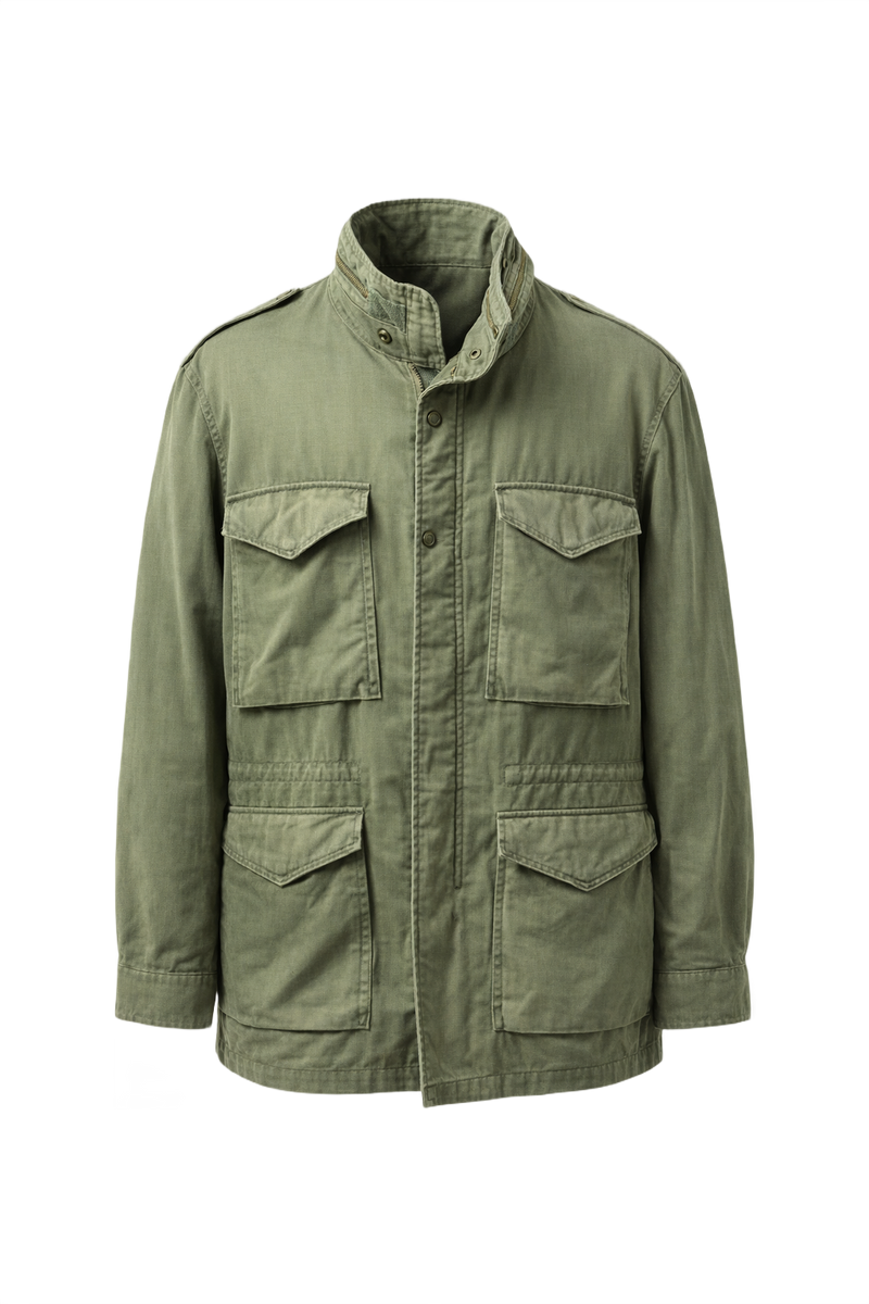 1940s Olive Drab Cotton Jacket - Front View