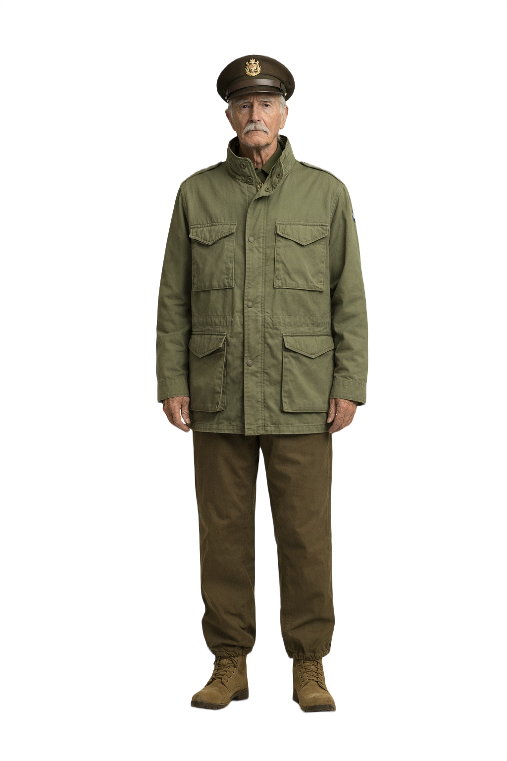 1940s Olive Drab Cotton Jacket - Model