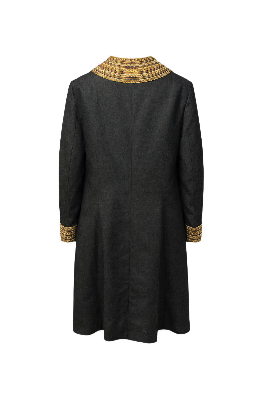 1970s Dark Green Wool Coat - Back View