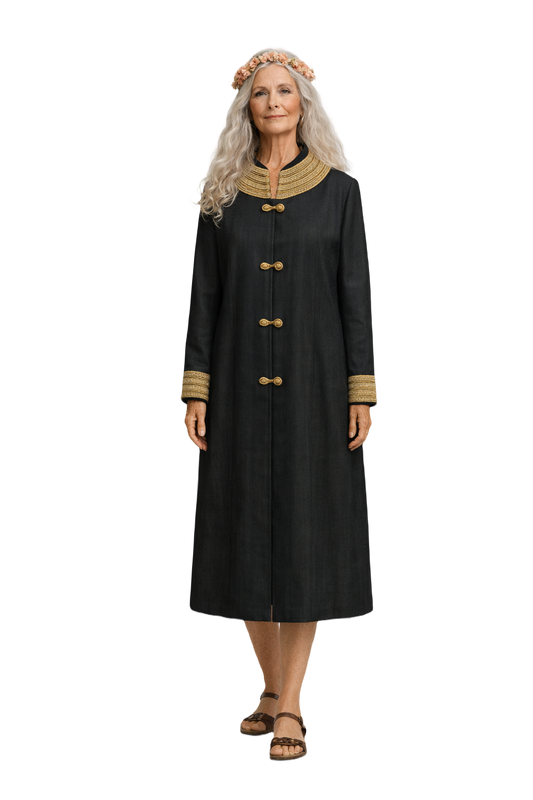 1970s Dark Green Wool Coat - Model