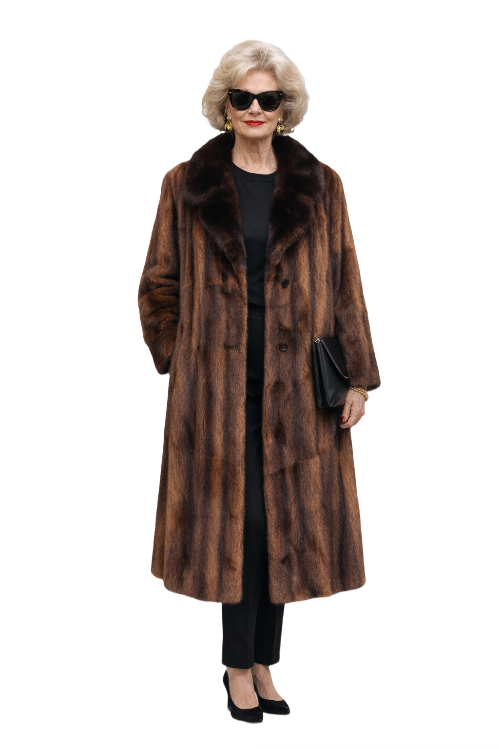 1980s Chocolate Brown Mink Fur Coat - Model