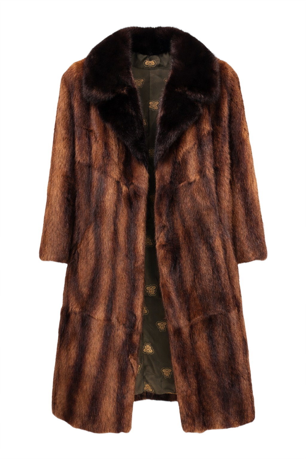 1980s Chocolate Brown Mink Fur Coat - Front View
