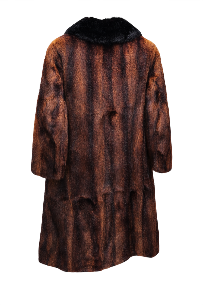 1980s Chocolate Brown Mink Fur Coat - Back View