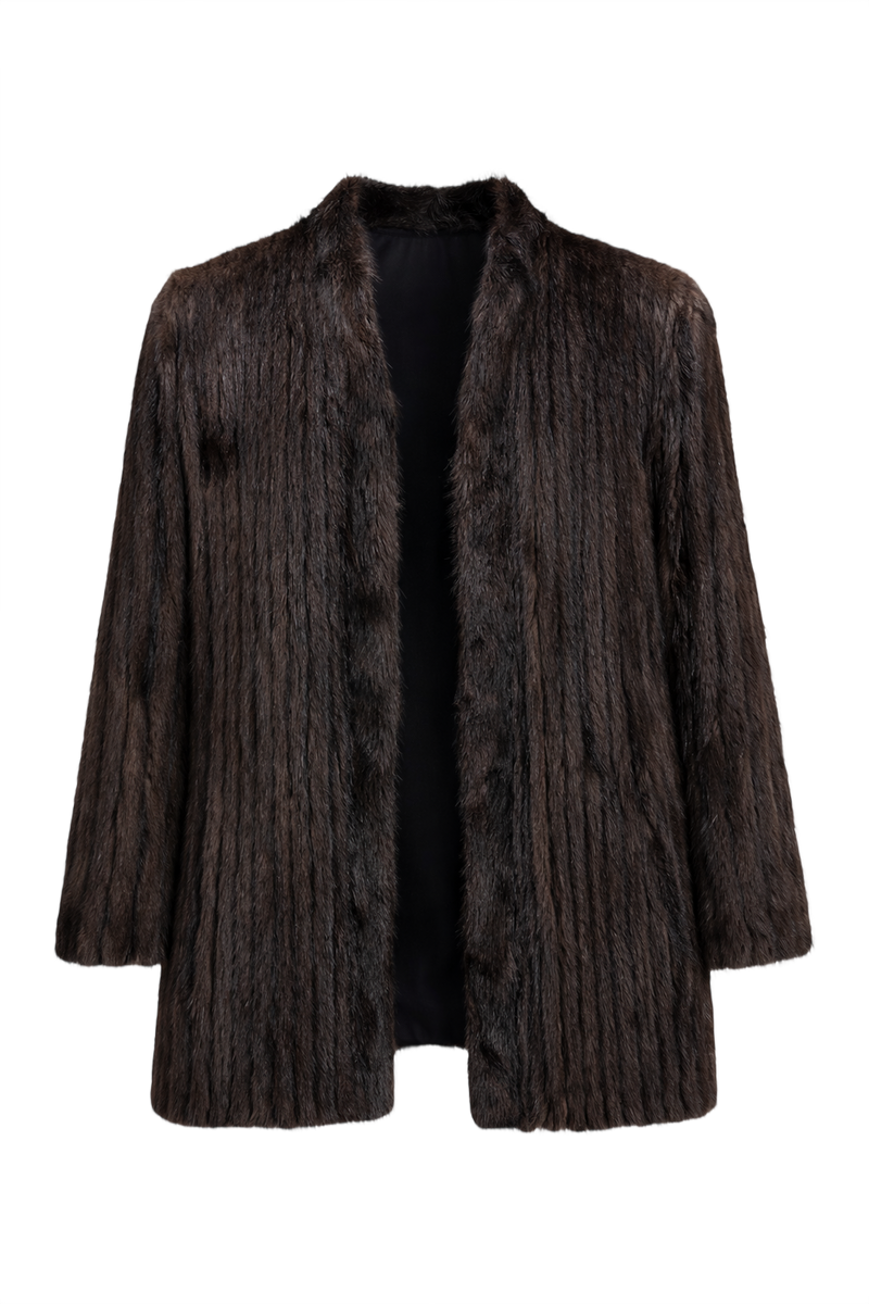 1980s Dark Brown Fur Coat - Front View
