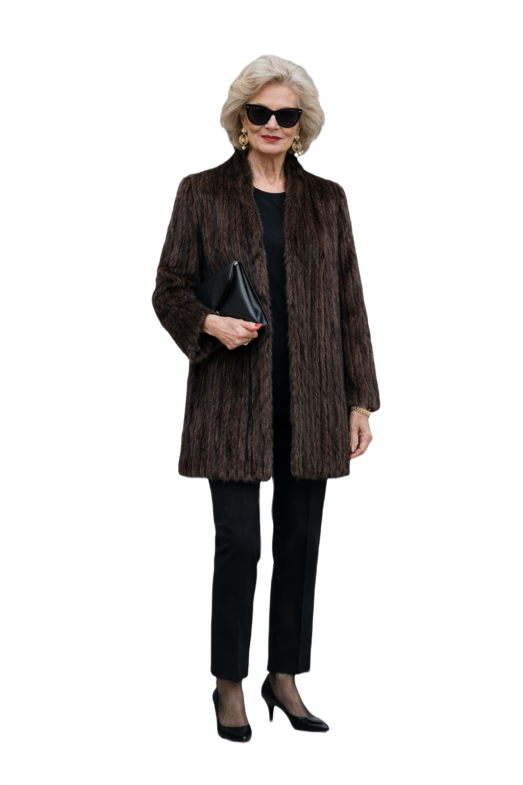 1980s Dark Brown Fur Coat - Model