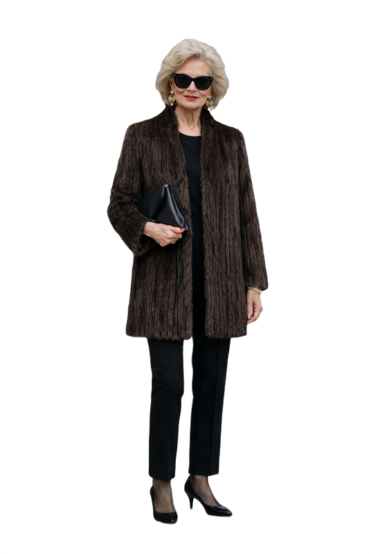 1980s Dark Brown Fur Coat - Model