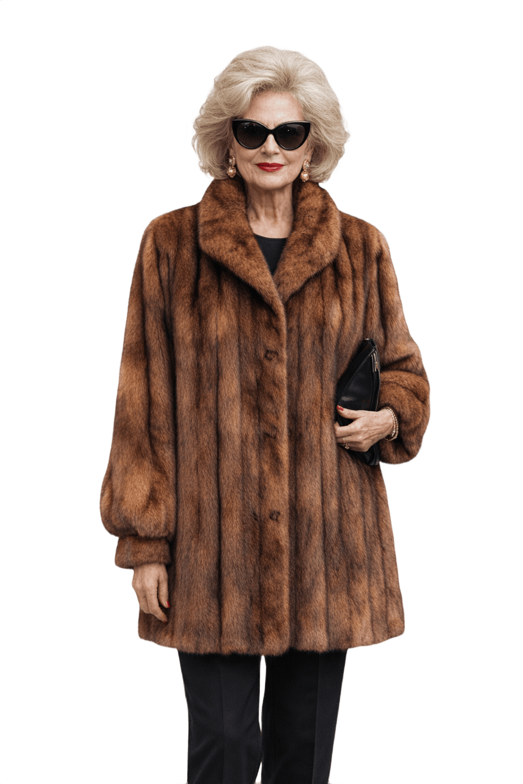 1980s Rich Brown Fur Coat - Model