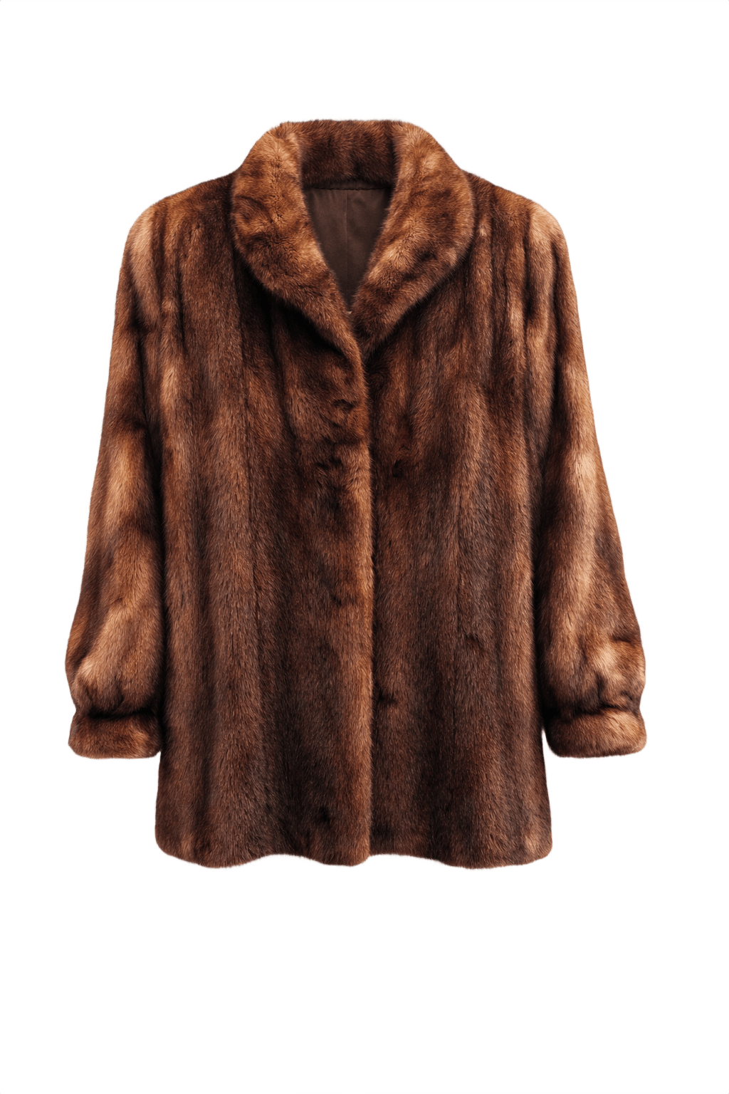 1980s Rich Brown Fur Coat - Front View