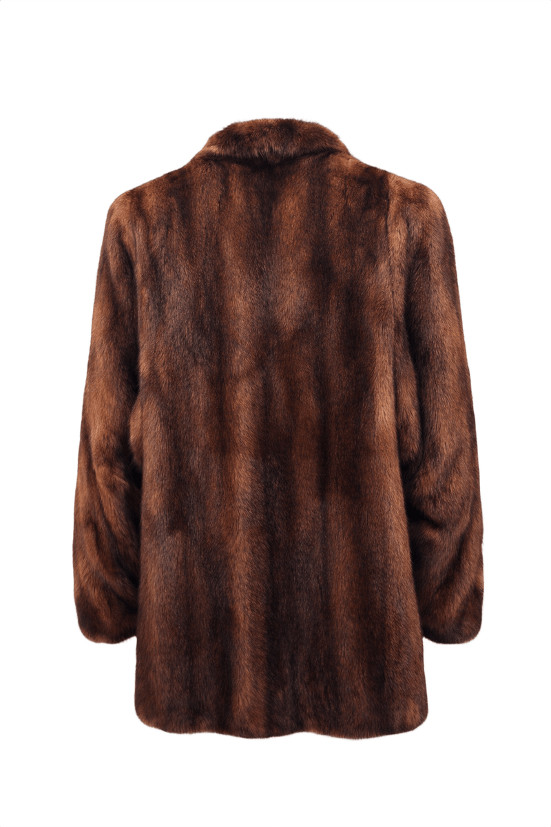 1980s Rich Brown Fur Coat - Back View
