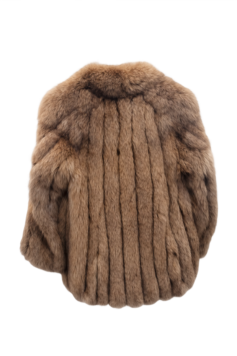 1980s Brown Fur Coat - Back View