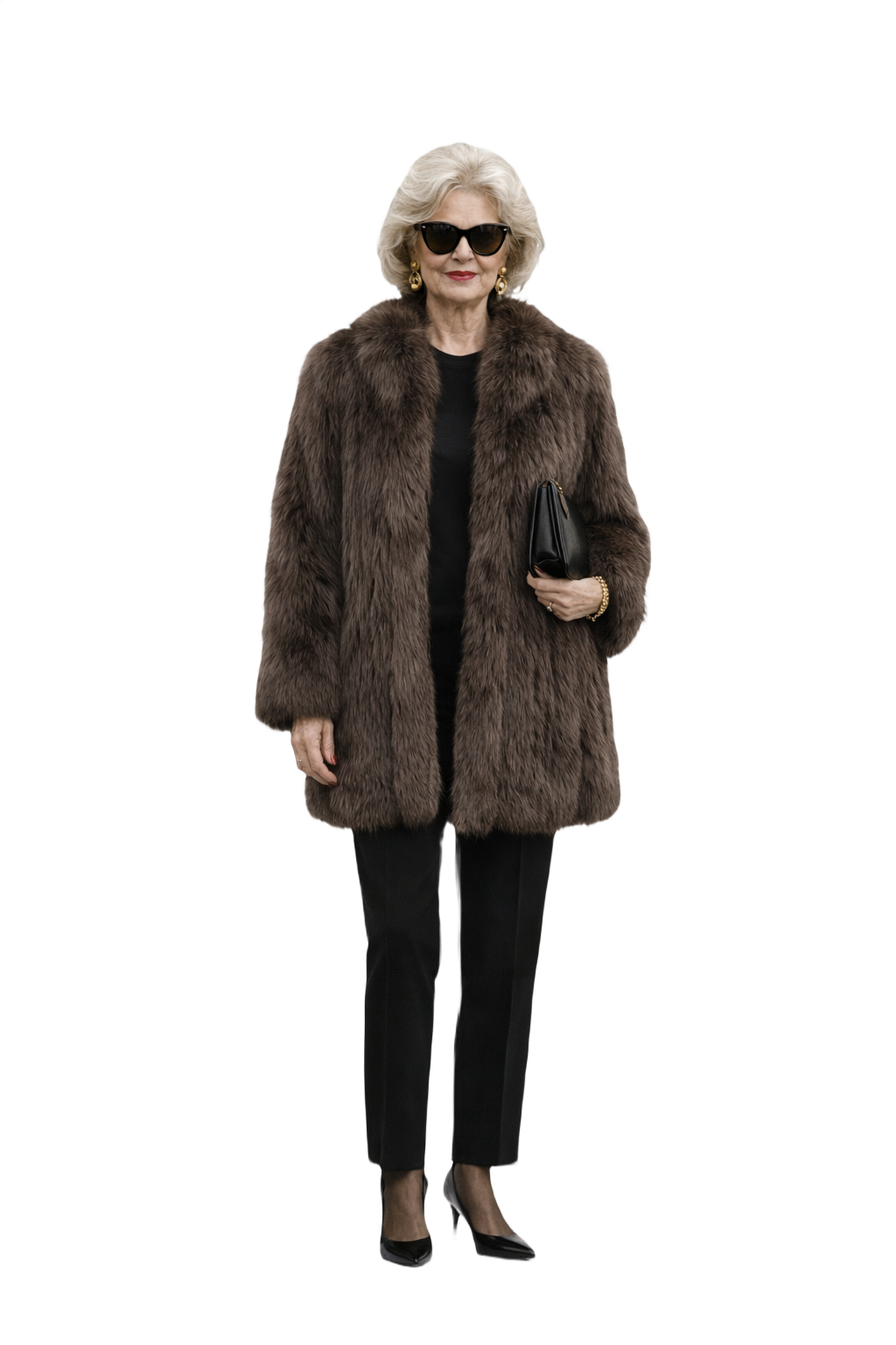 1980s Dark Brown Fur Coat - Model