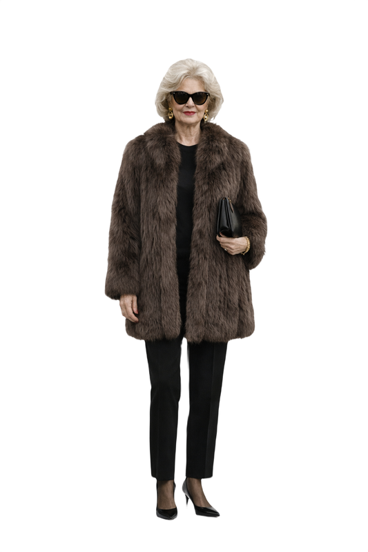1980s Dark Brown Fur Coat - Model