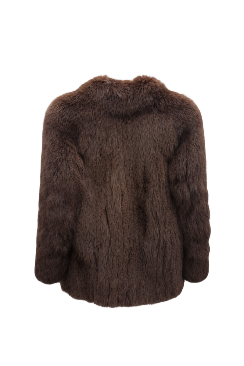 1980s Dark Brown Fur Coat - Back View