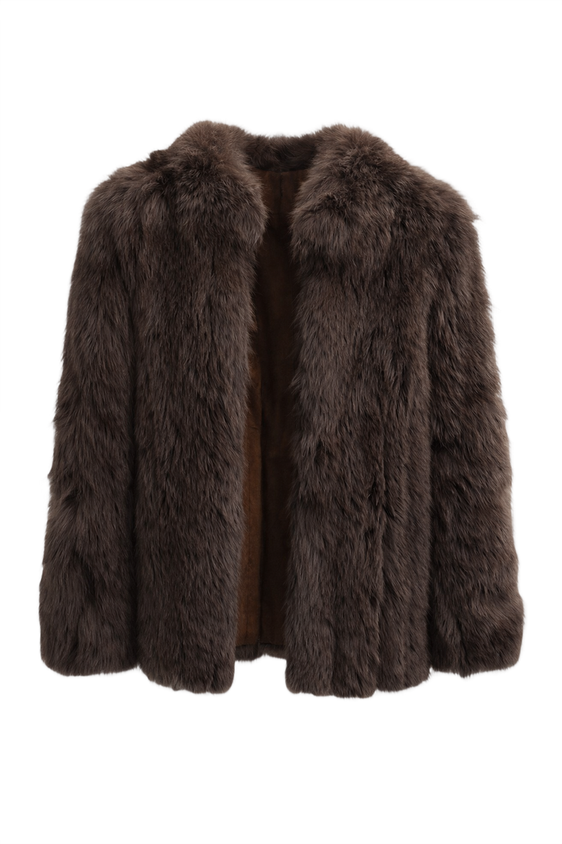1980s Dark Brown Fur Coat - Front View