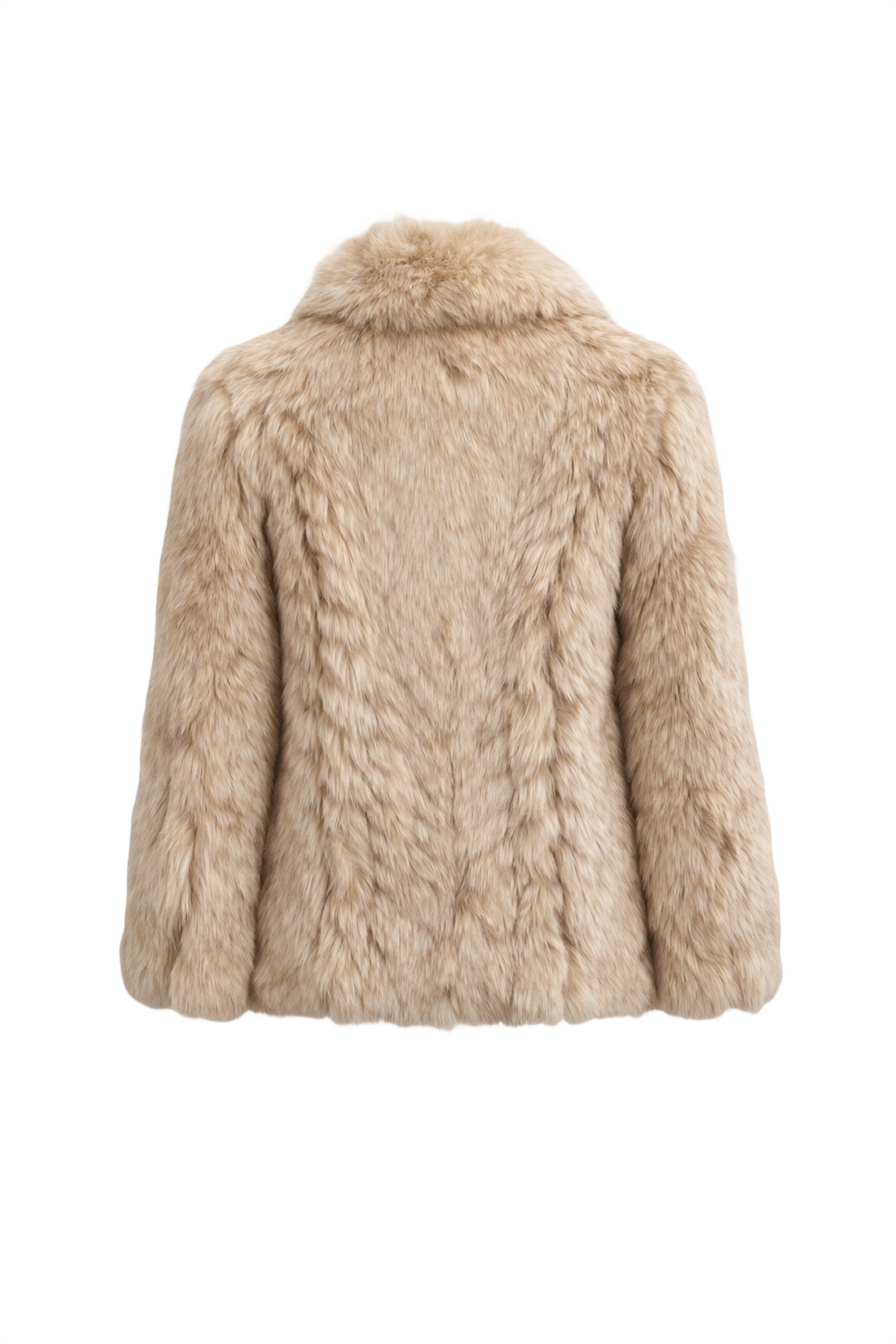 1980s Cream Fur Coat - Back View