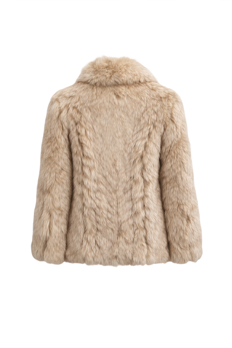 1980s Cream Fur Coat - Back View