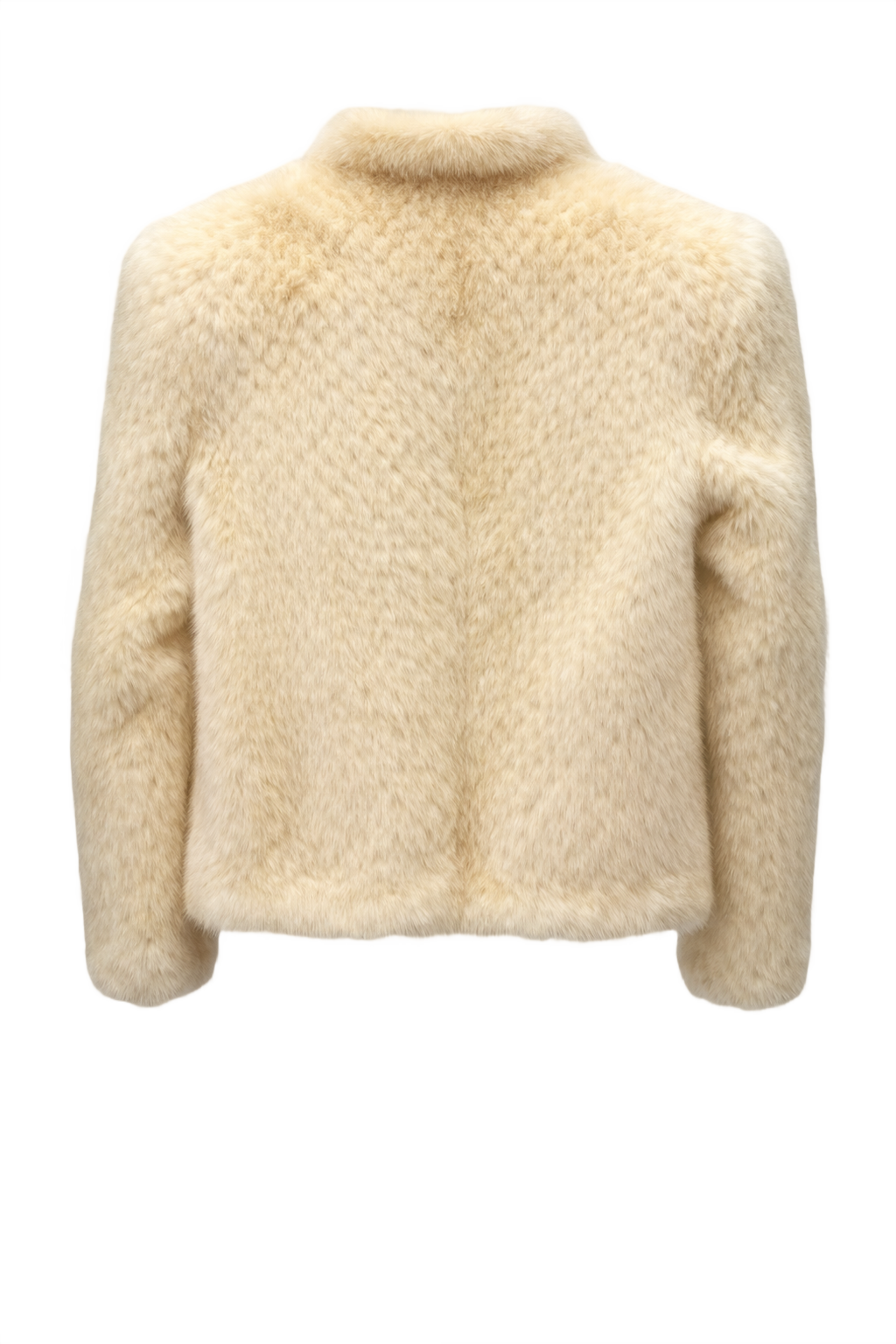 1980s Cream Fur Coat - Back View