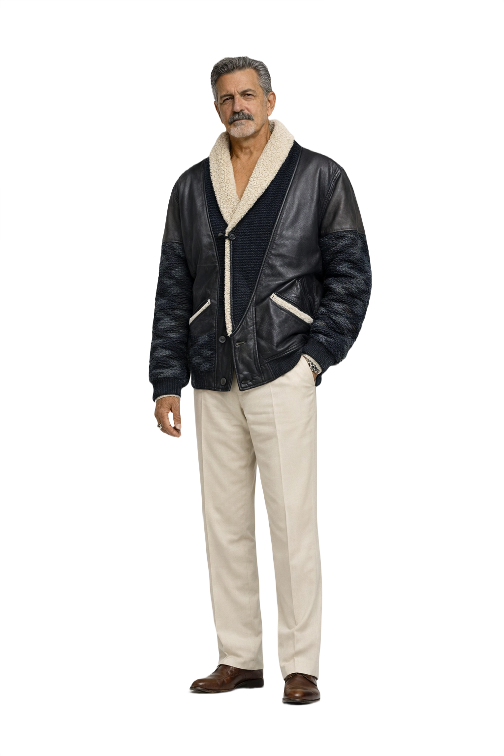 1980s Black Wool Jacket - Model