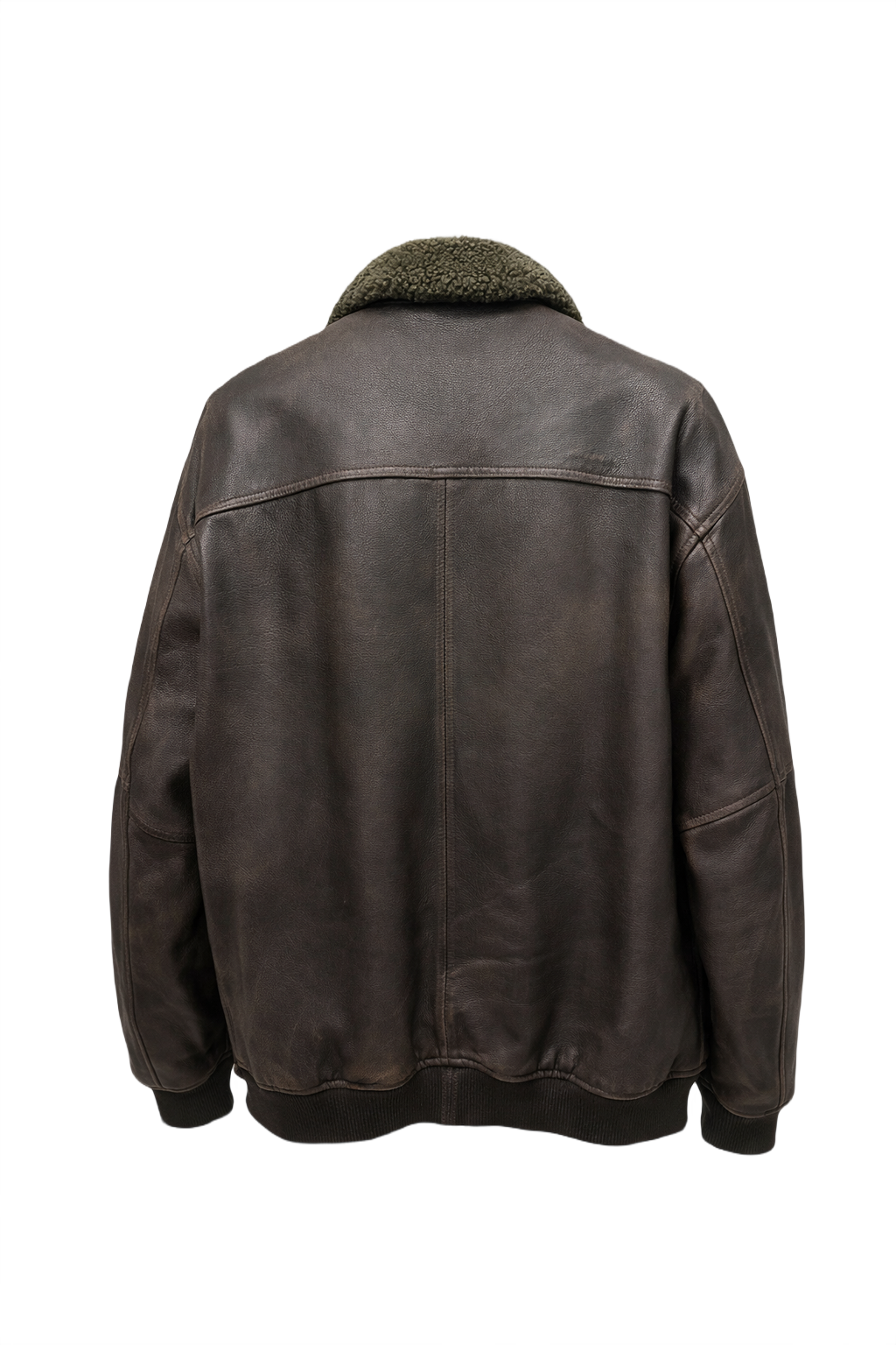 1980s Dark Brown Leather Jacket - Back View