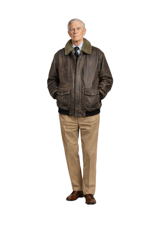 1980s Dark Brown Leather Jacket - Model