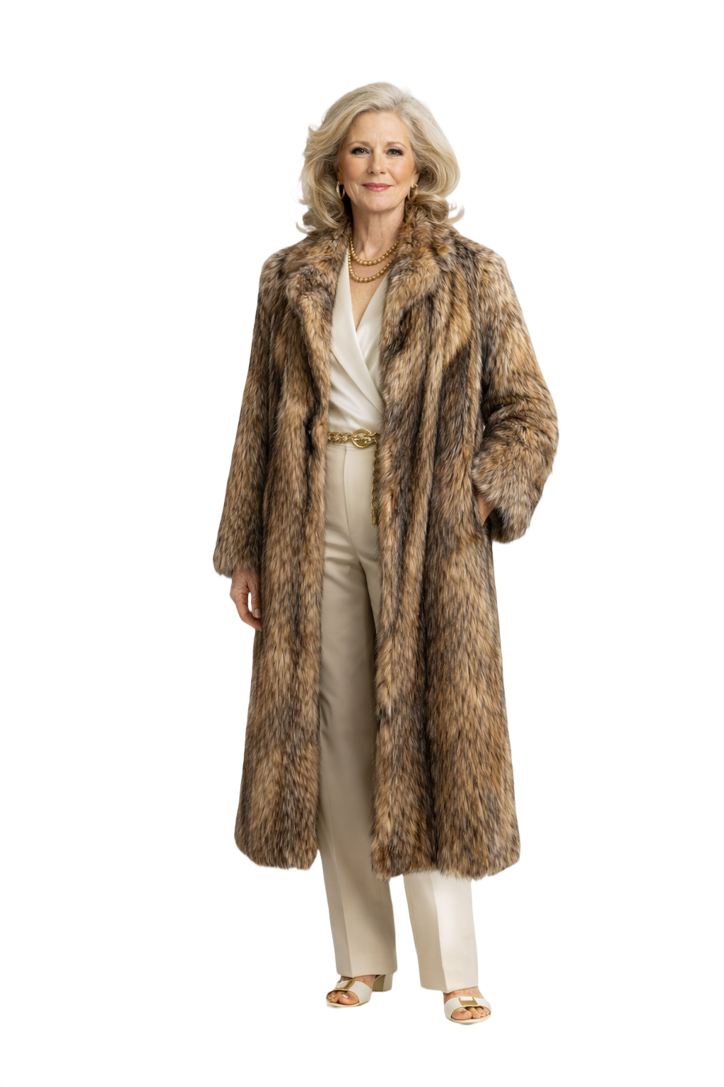 1970s Brown Fur Coat - Model