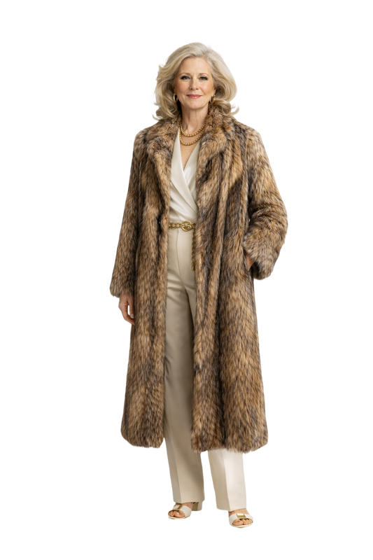 1970s Brown Fur Coat - Model