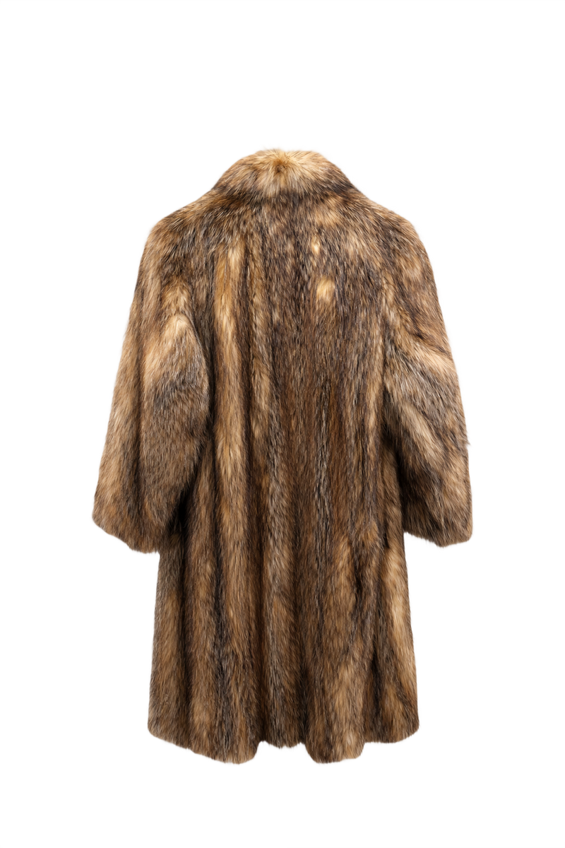 1970s Brown Fur Coat - Back View