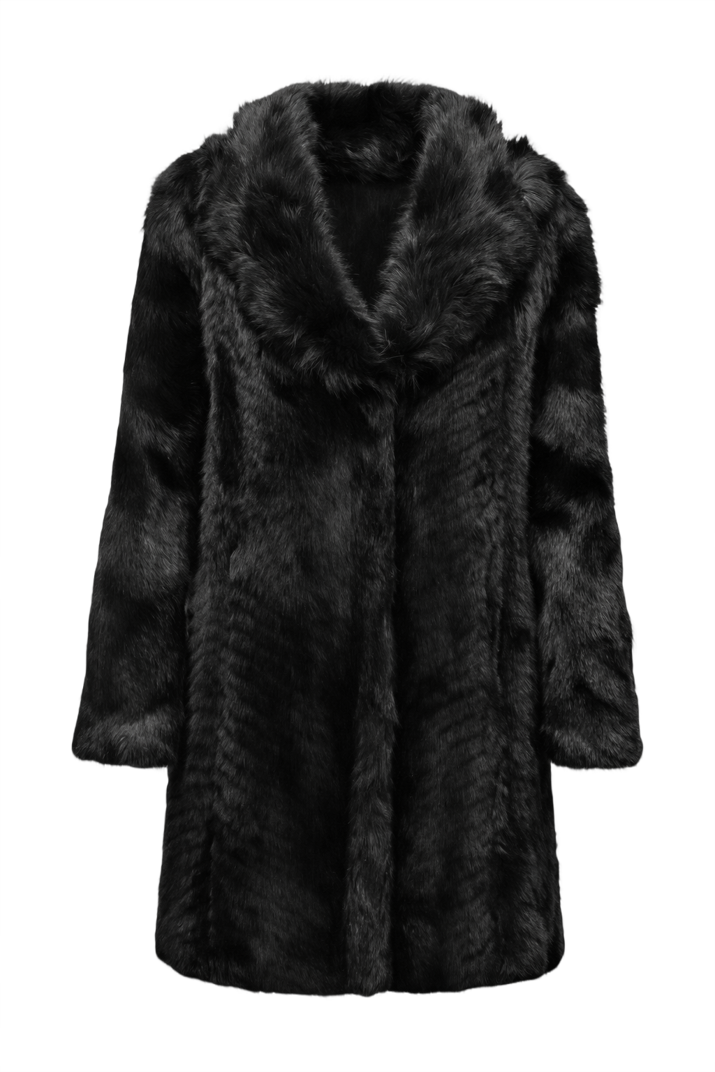 1970s Black Fur Coat - Front View