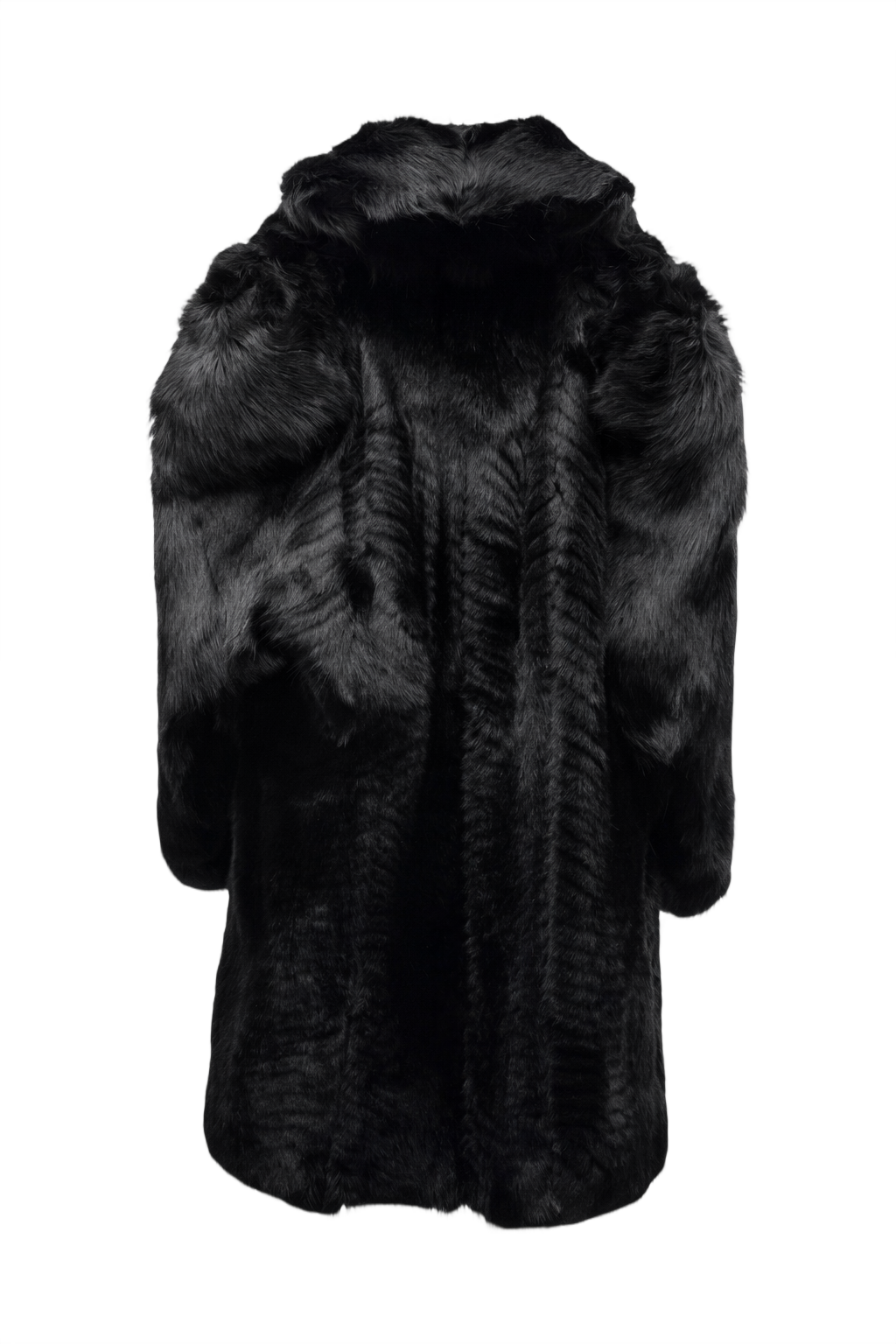 1970s Black Fur Coat - Back View