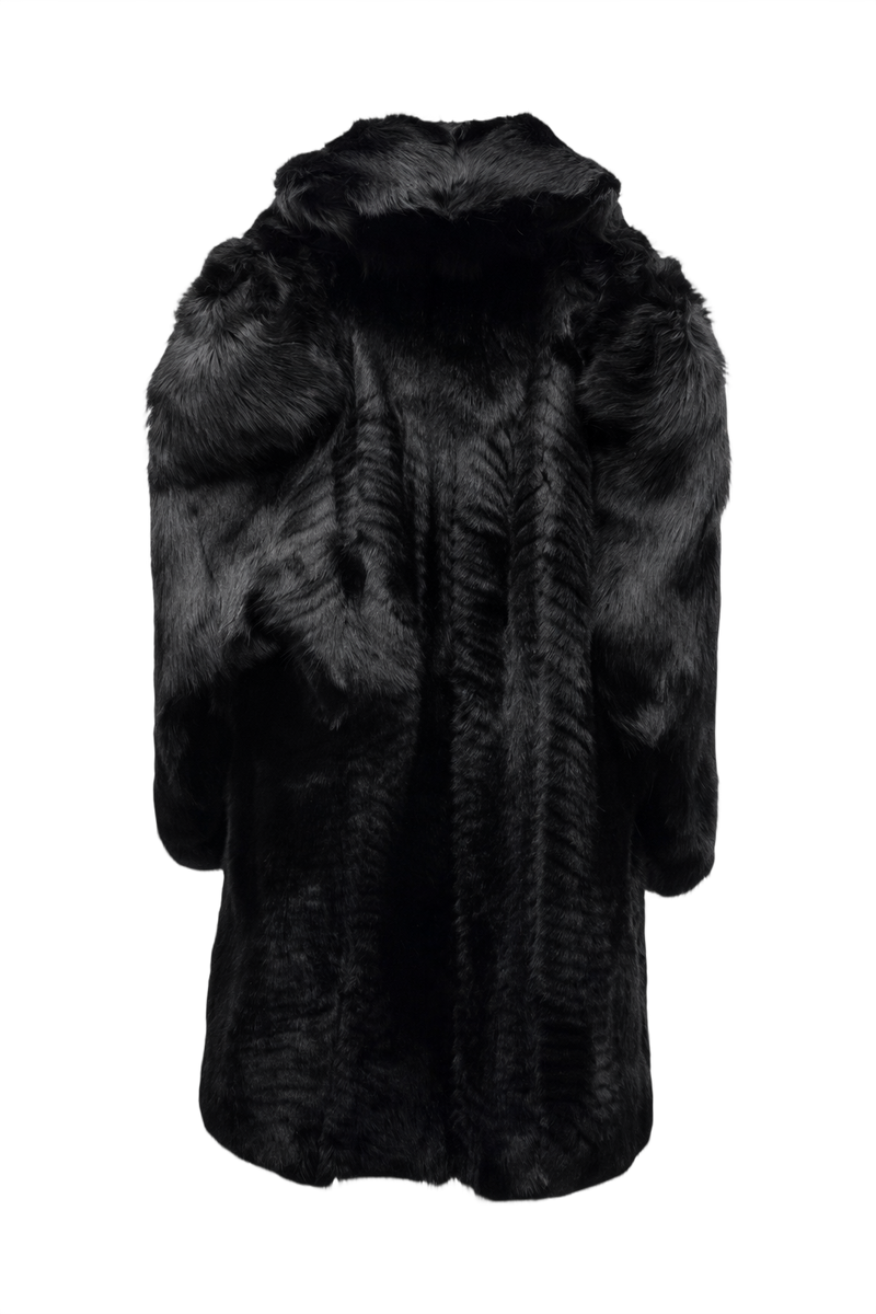1970s Black Fur Coat - Back View