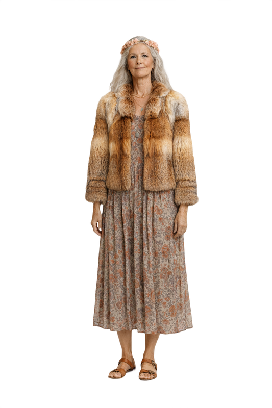 1970s Warm Brown Fur Coat - Model