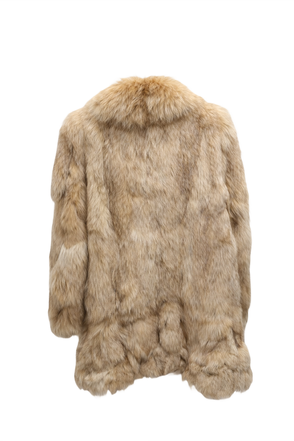 1980s Beige Fur Oversized Fur Coat - Back View