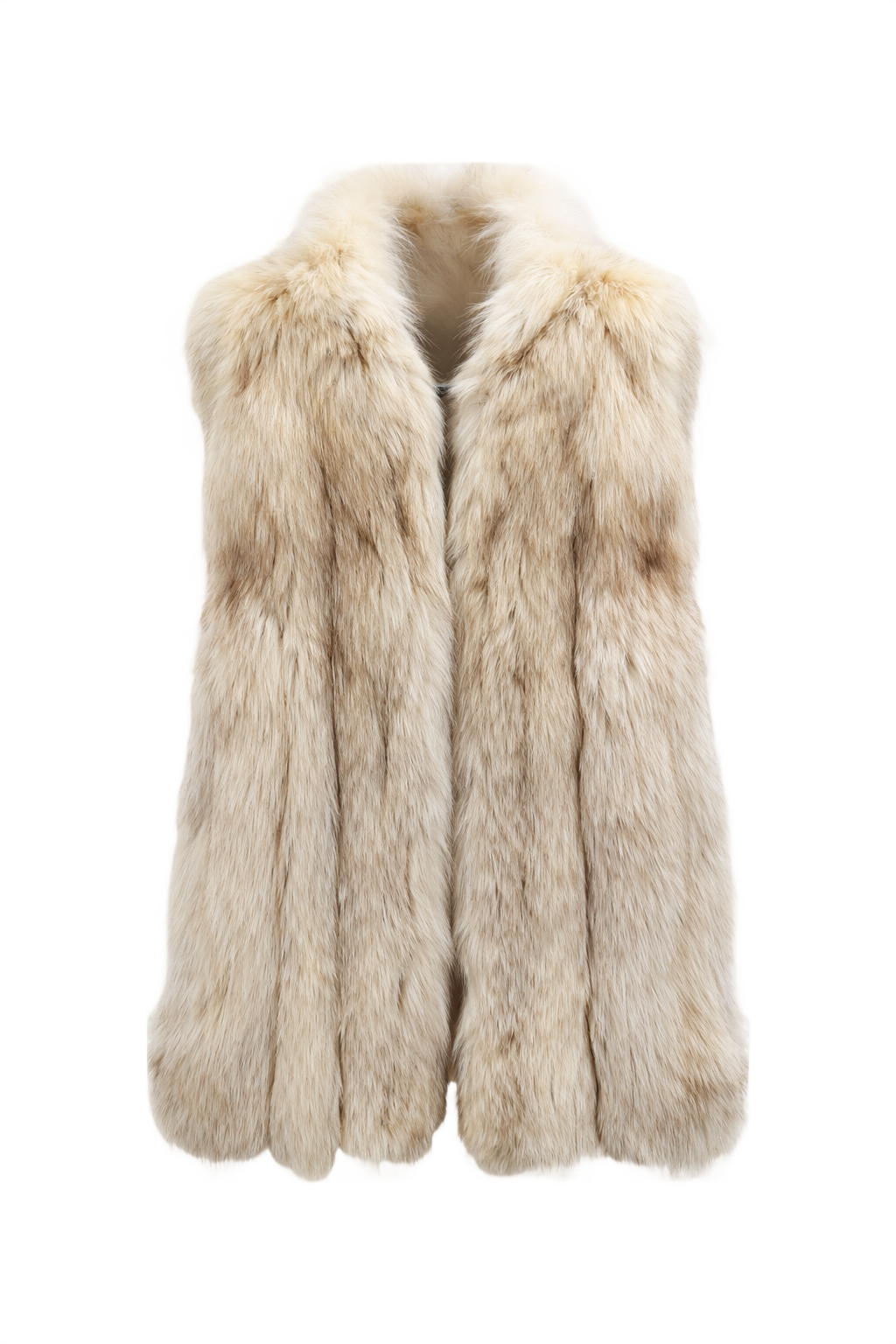 1980s Cream Fur Vest - Front View