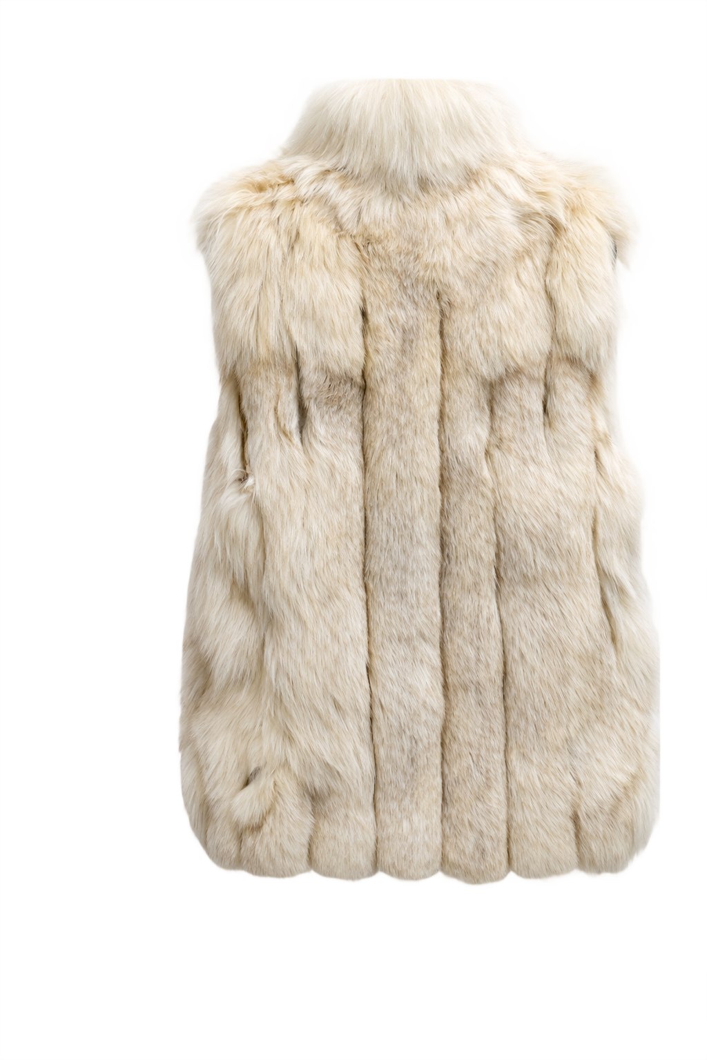 1980s Cream Fur Vest - Back View
