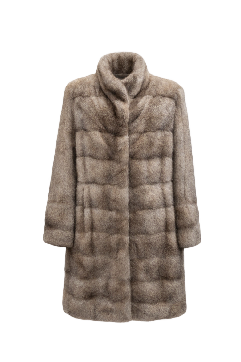 1990s Beige Fur Coat - Front View