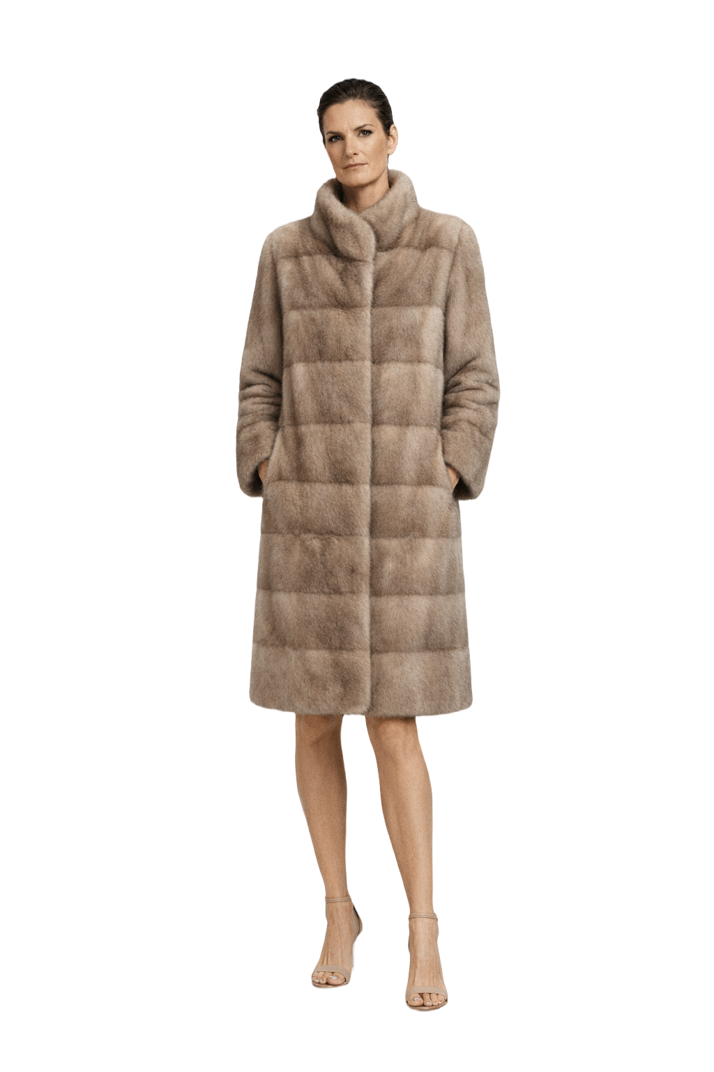1990s Beige Fur Coat - Model