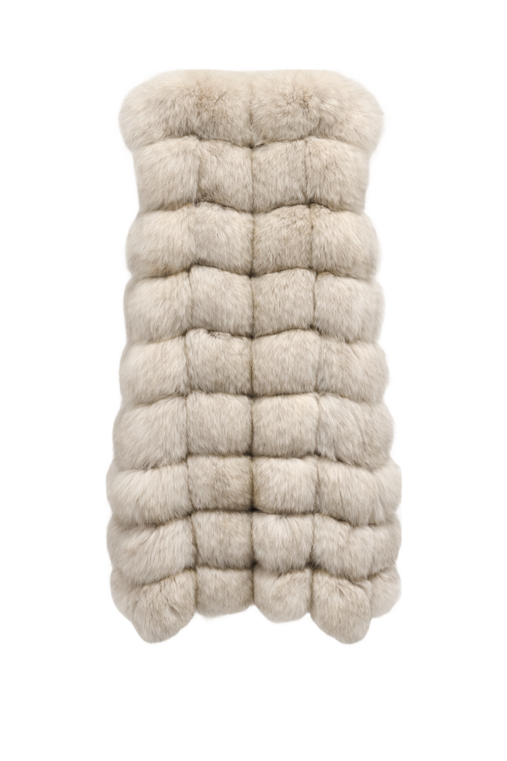 1990s Light Grey Fur Coat - Back View