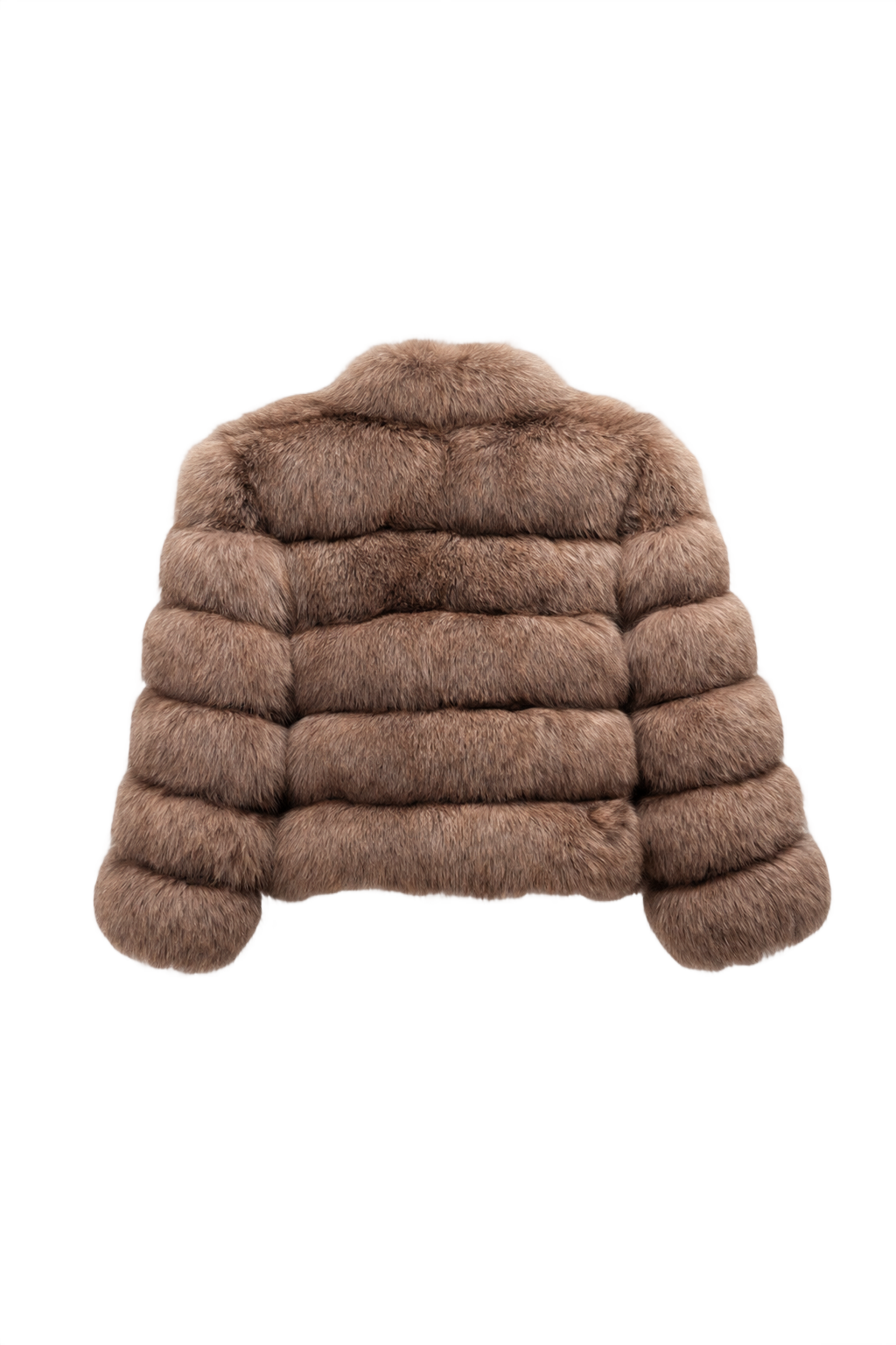 1990s Taupe Brown Fur Coat - Back View