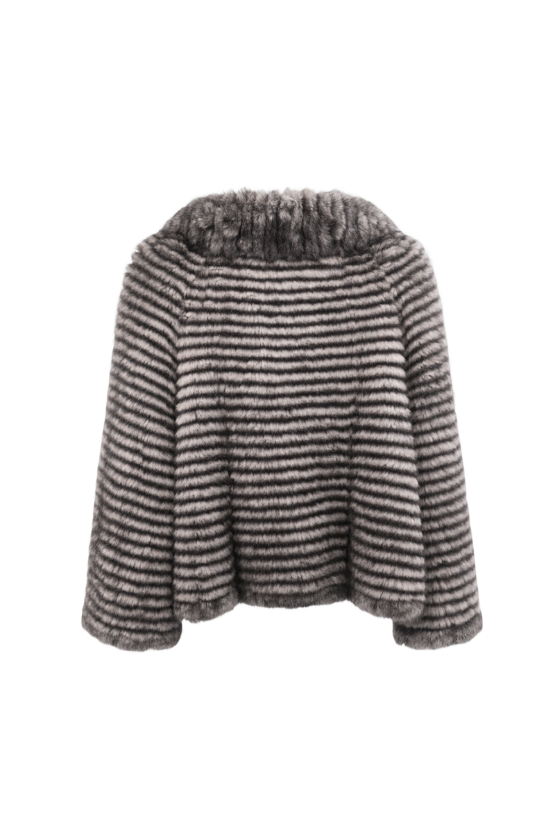 1990s Grey Fur Coat - Back View