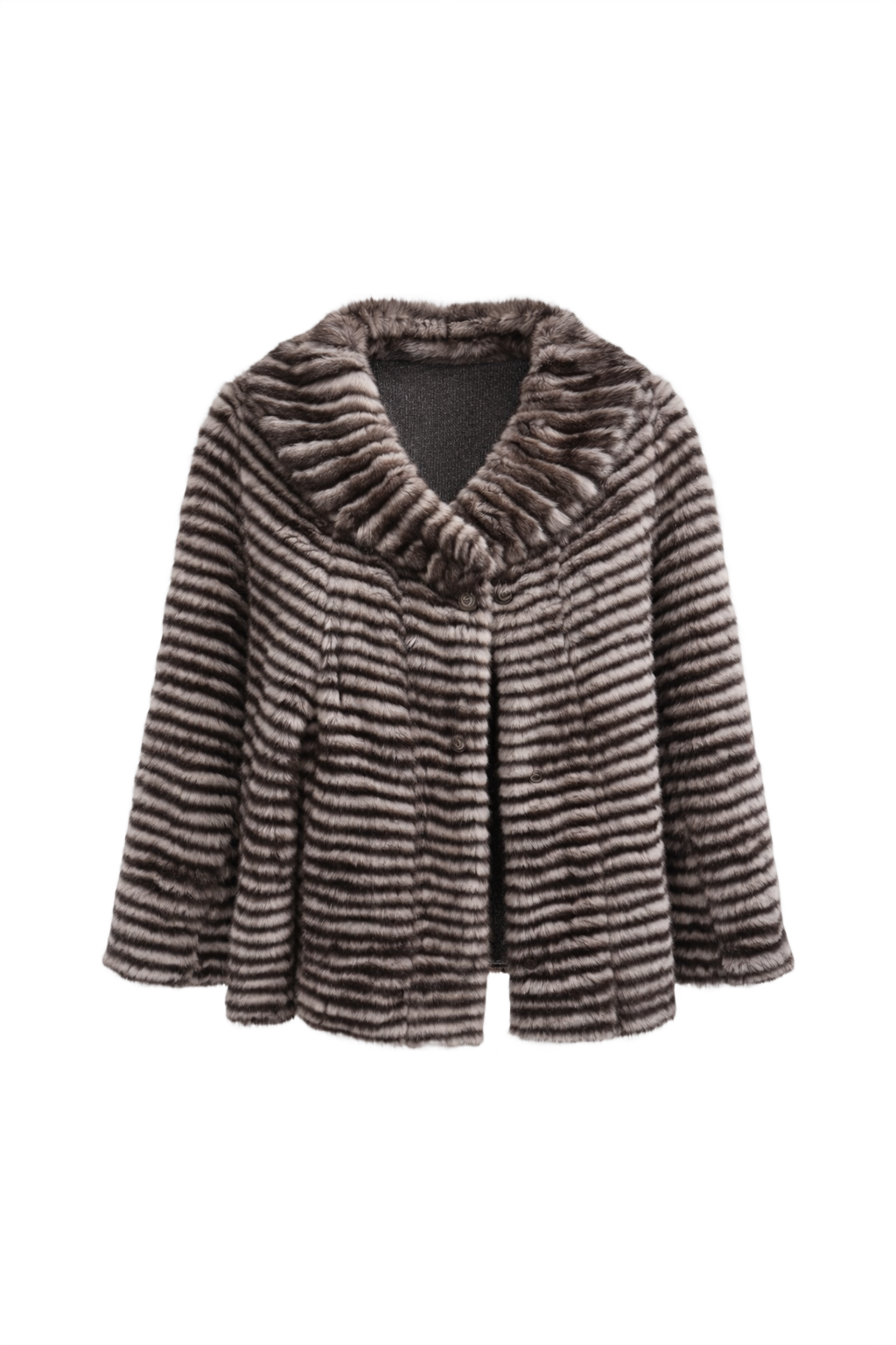 1990s Grey Fur Coat - Front View