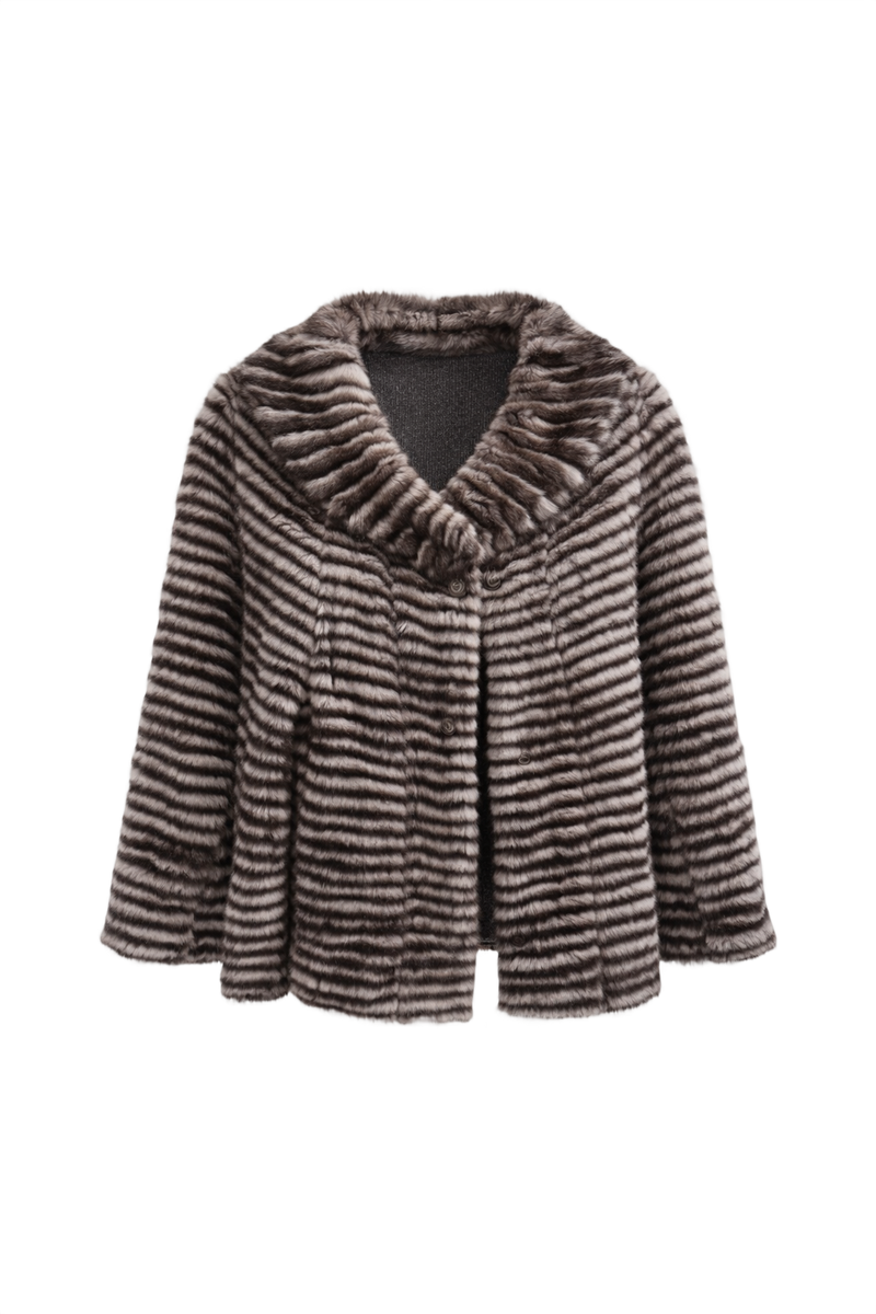 1990s Grey Fur Coat - Front View