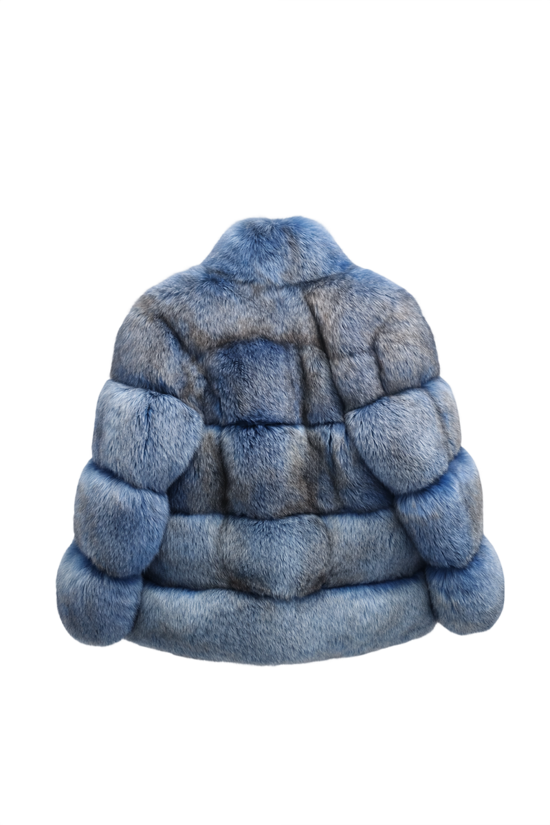 1980s Blue Fur Coat - Back View
