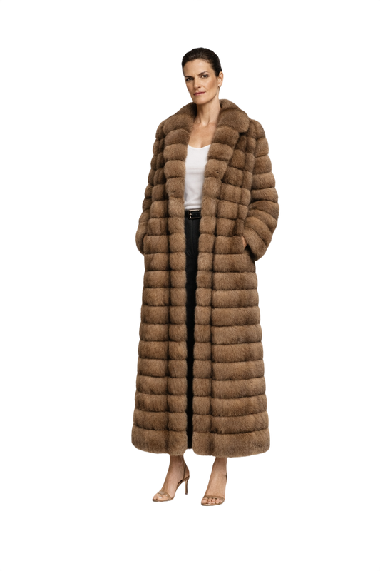 1990s Brown Fur Coat - Model