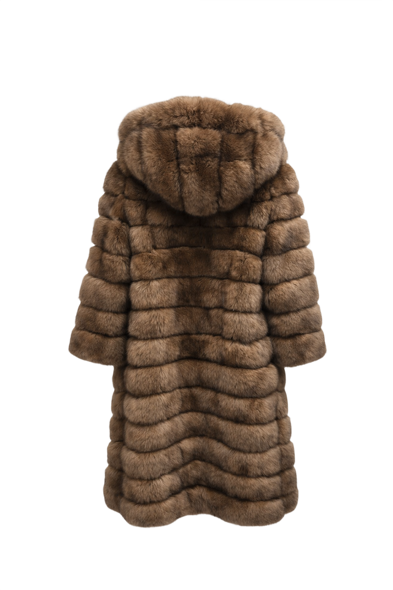 1990s Brown Fur Coat - Back View