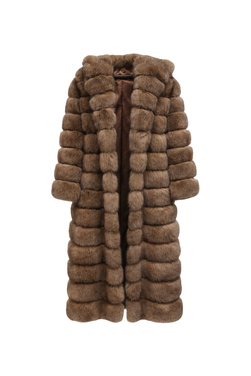 1990s Brown Fur Coat - Front View