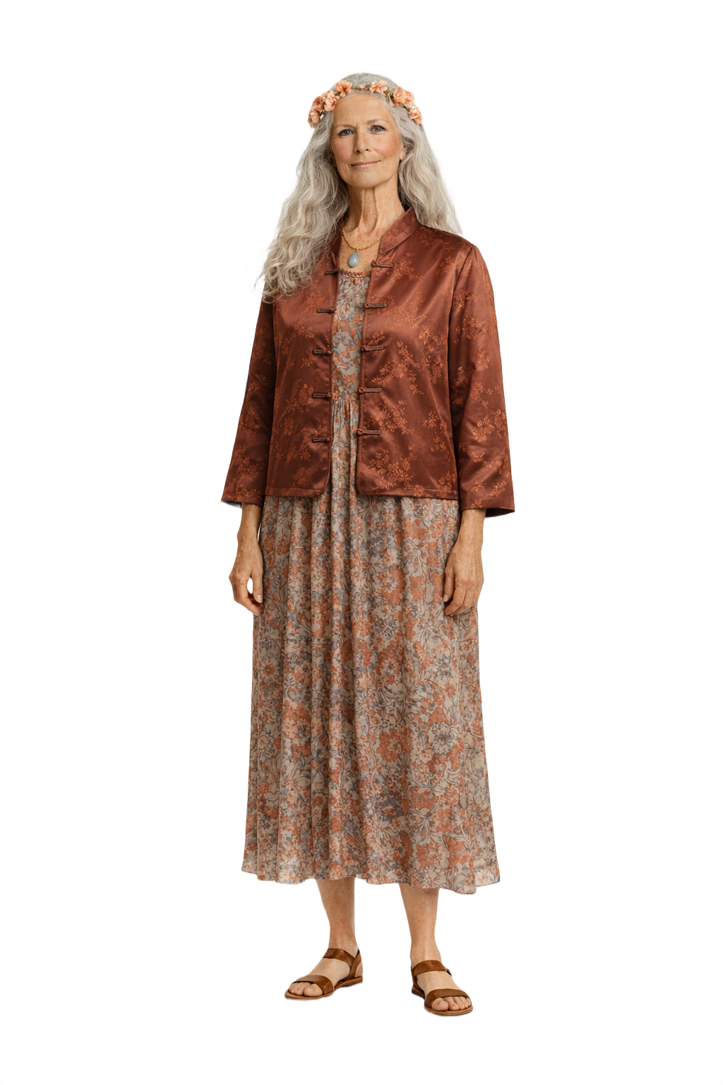 1980s Dusty Rose Silk Jacket - Model